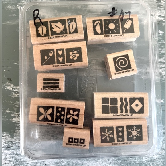 Stampin Up Suitable For Framing Set Of 9 Wood Mounted Rubber Stamp SU 2004 - Picture 1 of 2